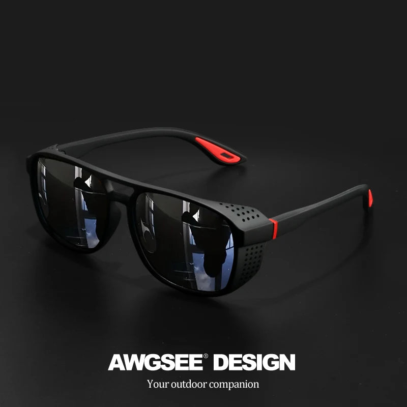 Square Polarized Sunglasses - Driving Eyewear - C2 Red Black