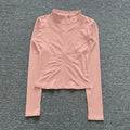 Women's Sport Jacket - Zip-Front Yoga Training Top - Barbie Pink