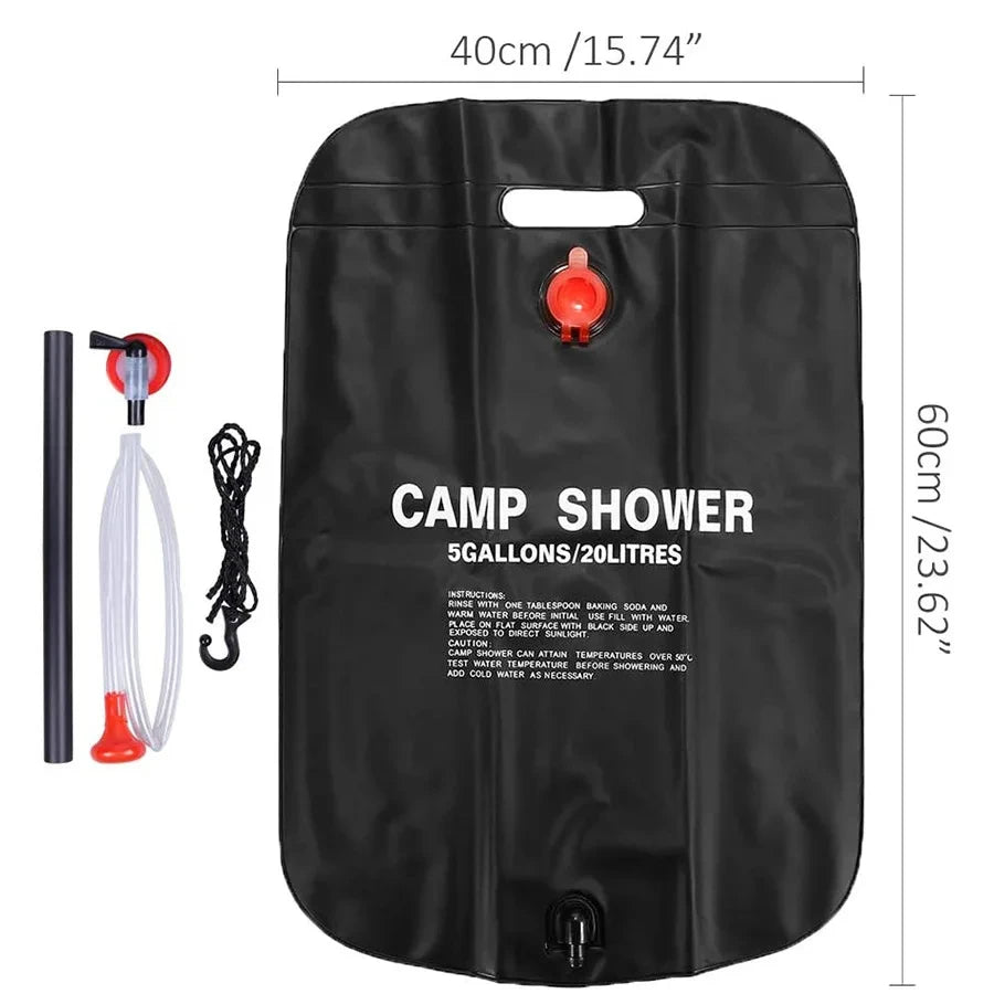Solar Shower Bag - 20 L Foldable Camping Water Bag