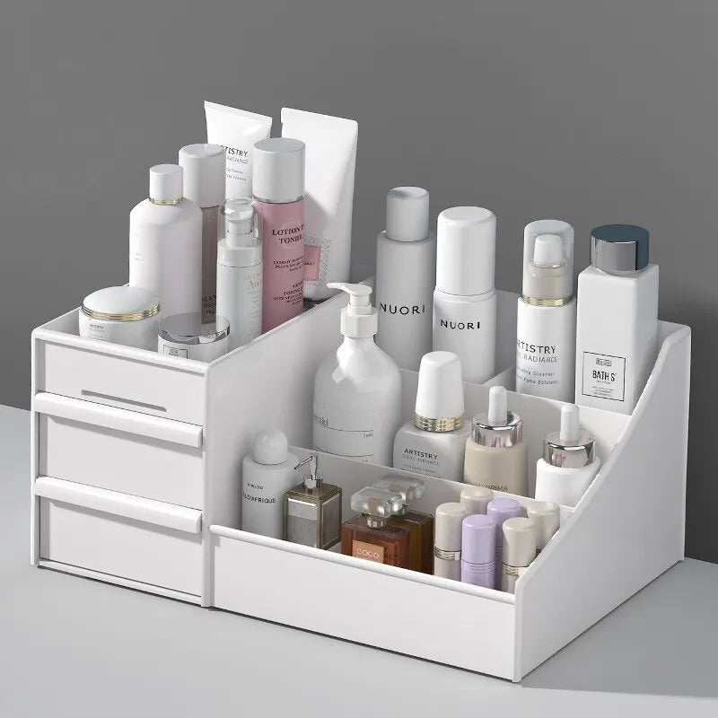 White Drawer Makeup Storage Box - For Desk and Office Organization
