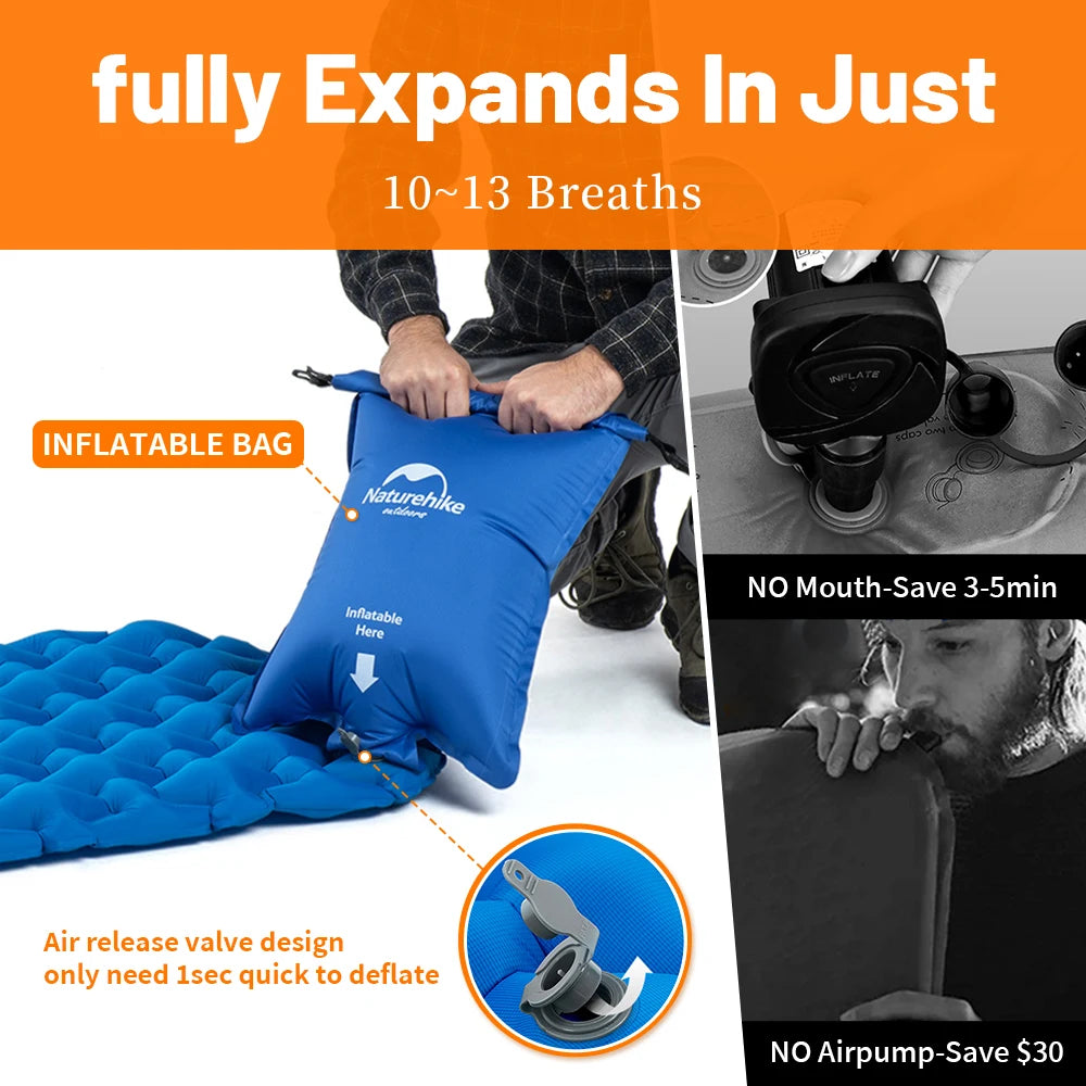Inflatable Camping Mattress - PVC Sleeping Pad for Outdoor Trips