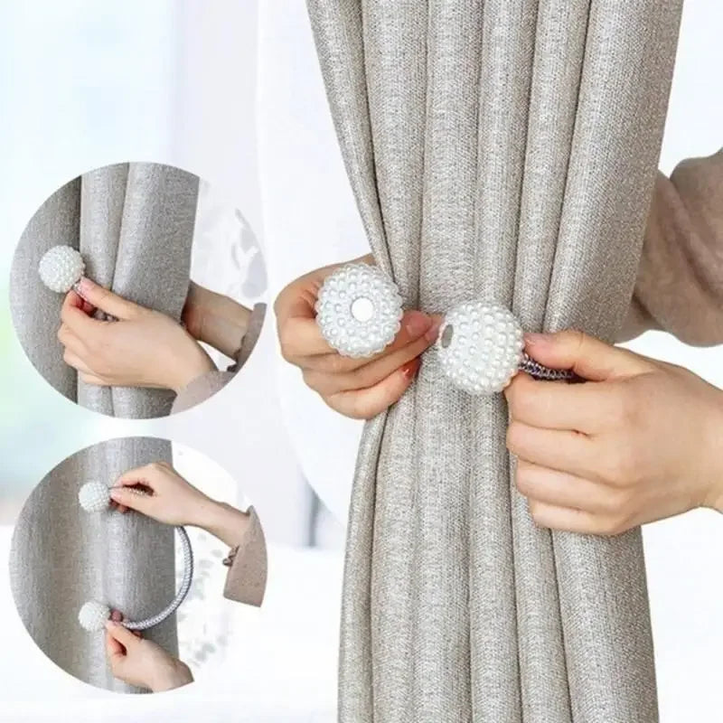 Pearl Magnetic Curtain Clip Holders - For Everyday Home Use