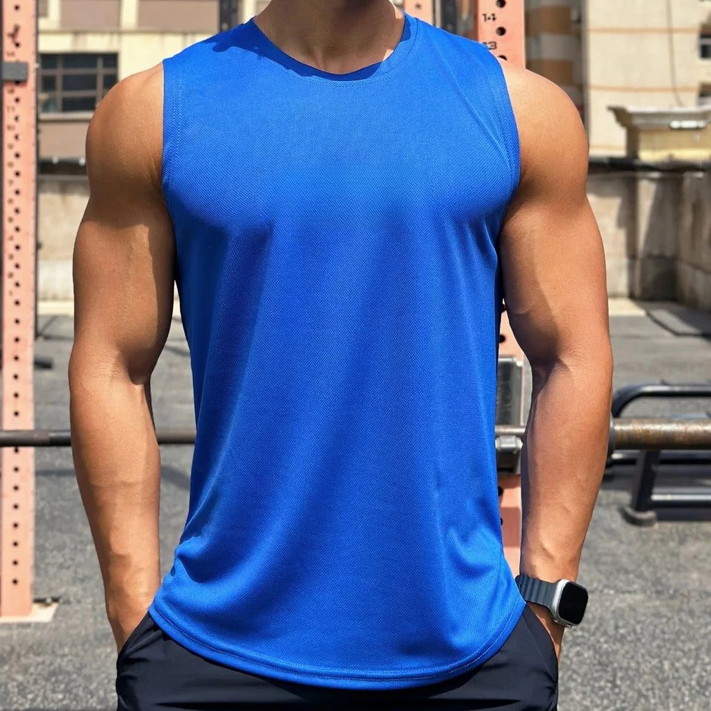 Men's Mesh Tank Top - Sleeveless Quick-Dry Fitness Shirt