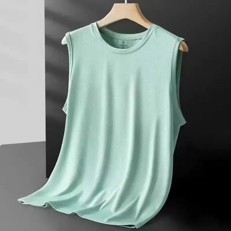 Men's Mesh Tank Top - Lightweight Sleeveless Casual Shirt - Light Green