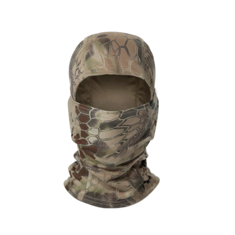 Printed Outdoor Balaclava - Lightweight Face Cover Scarf - Python Yellow