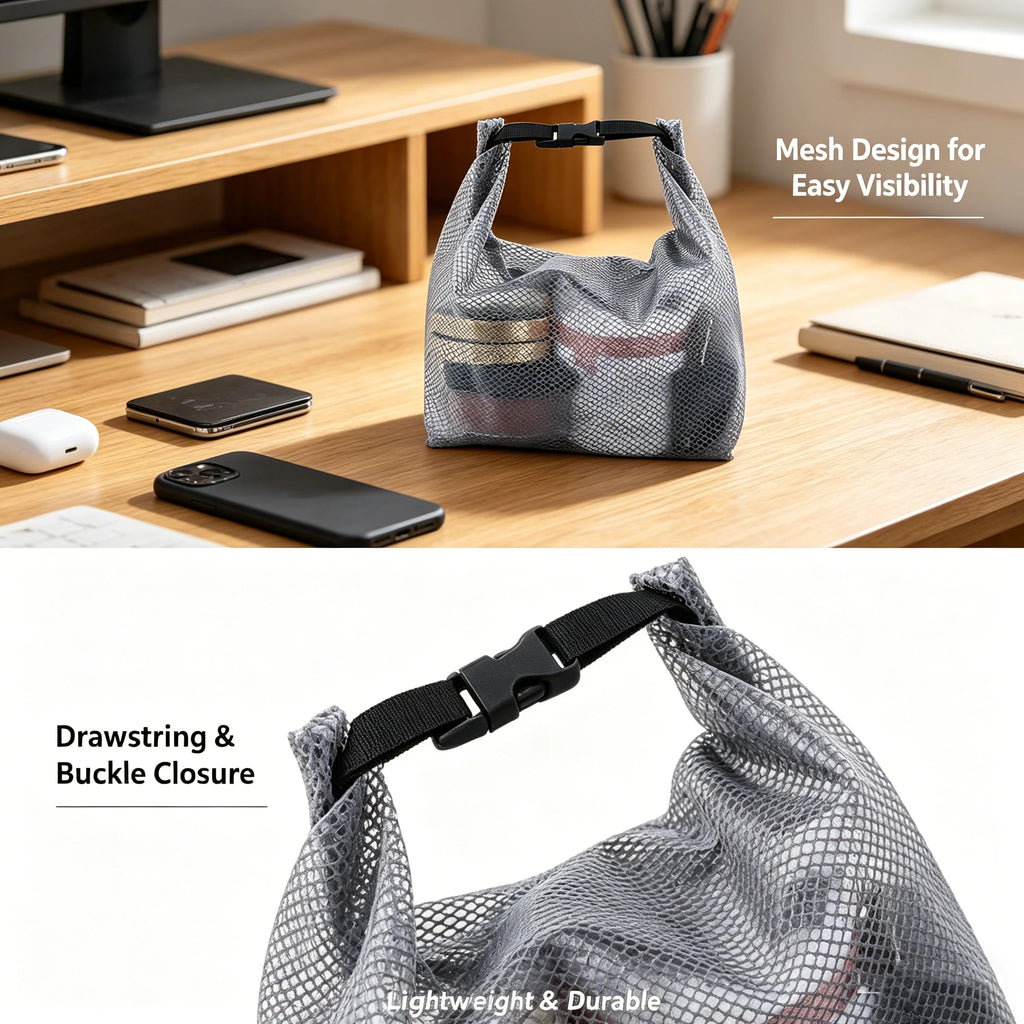 Mesh Travel Toiletry Bag – Waterproof Organizer for Gym Trips