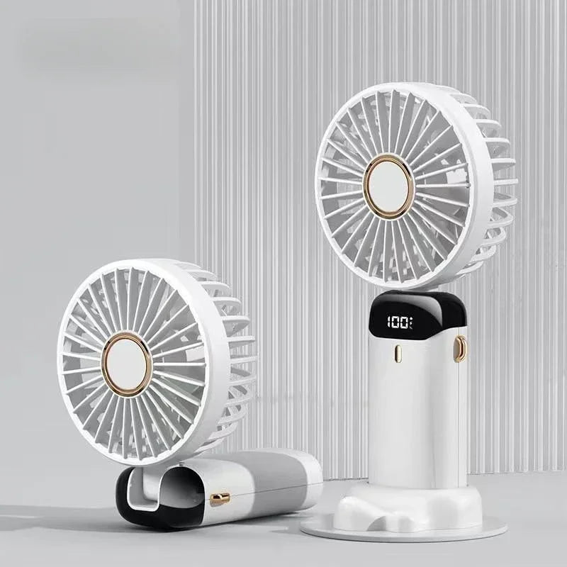 Handheld Personal Rechargeable Fan LED - For Desk or Travel Use