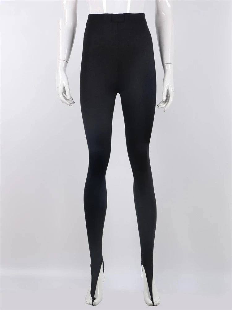 Women's Black High-Waist Leggings - Stretch Skinny Pants