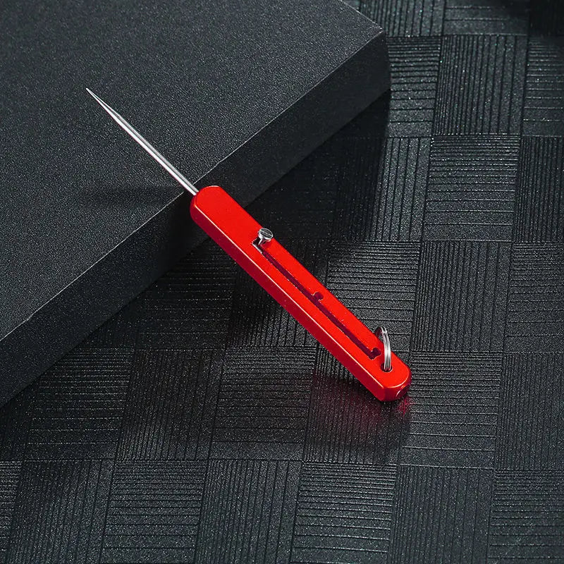 Telescopic Toothpick Tool - Steel Pick for Oral Care Routines - Red