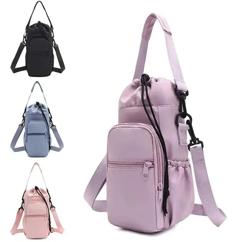 Crossbody Insulated Tumbler Bag - Portable Water Bottle Pouch with Phone Pocket