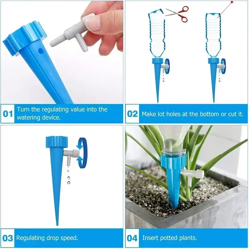 Automatic Drip Watering Spikes - Adjustable Plant Irrigation Set