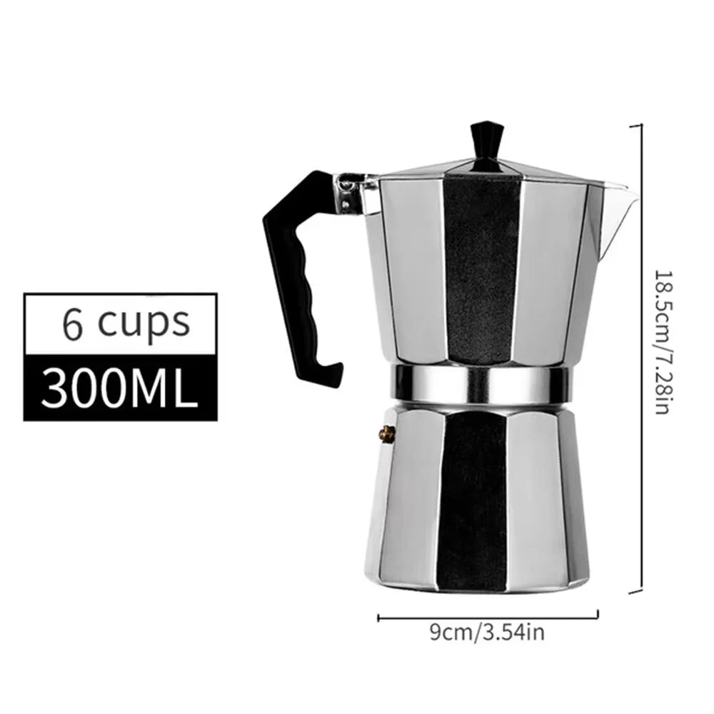 Stovetop Moka Pot - Aluminum Espresso Maker for Home Brewing