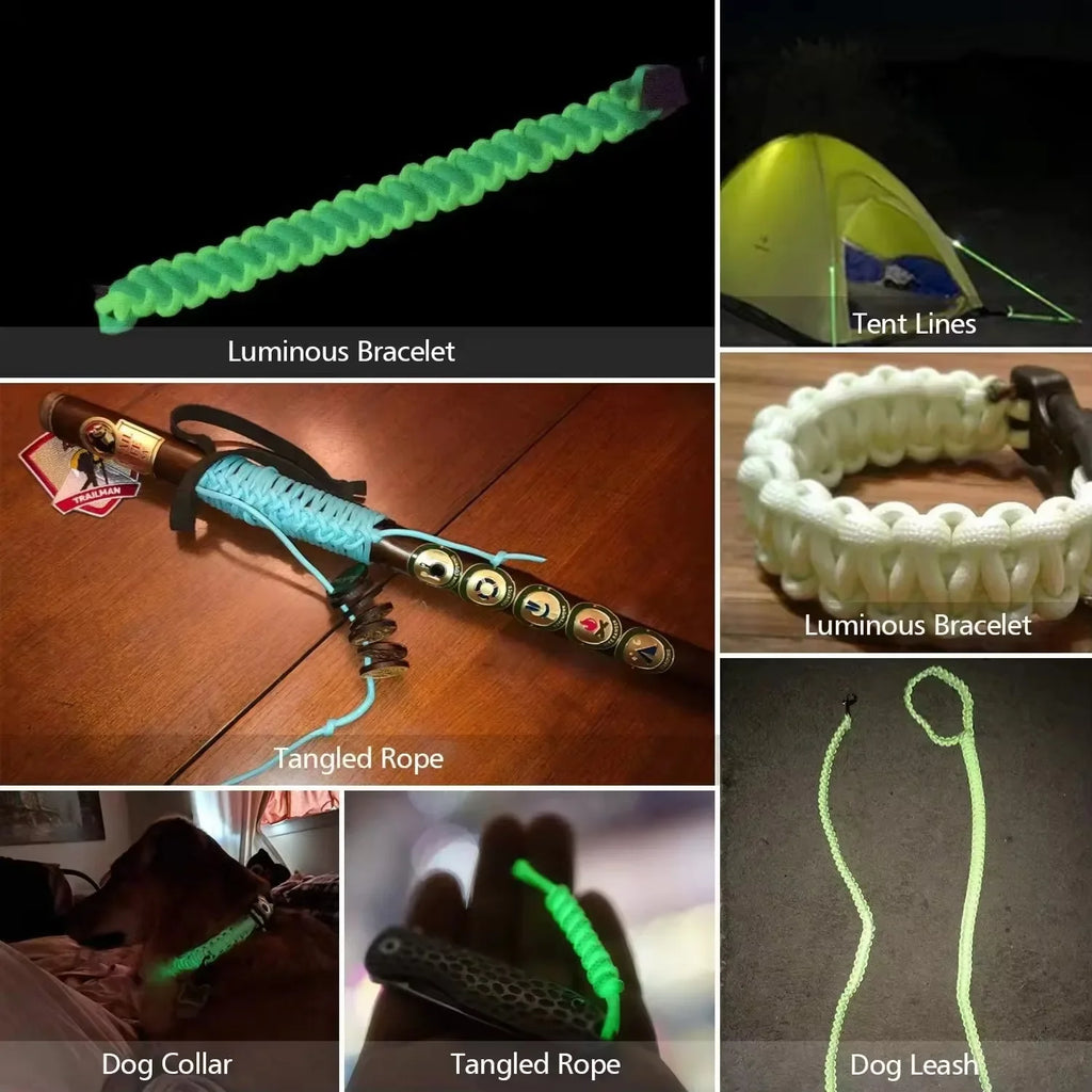 Luminous Paracord Rope - 4 mm Cord for Camping Gear