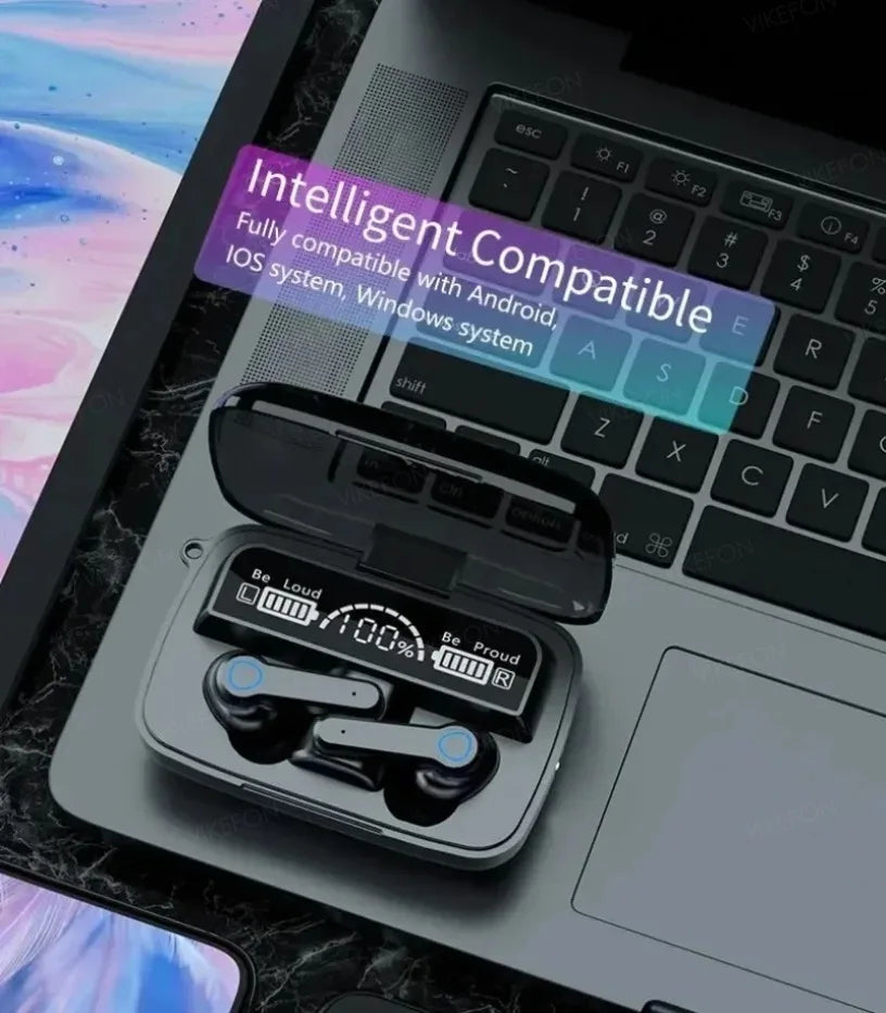 Wireless Earbuds with Digital Display – M19