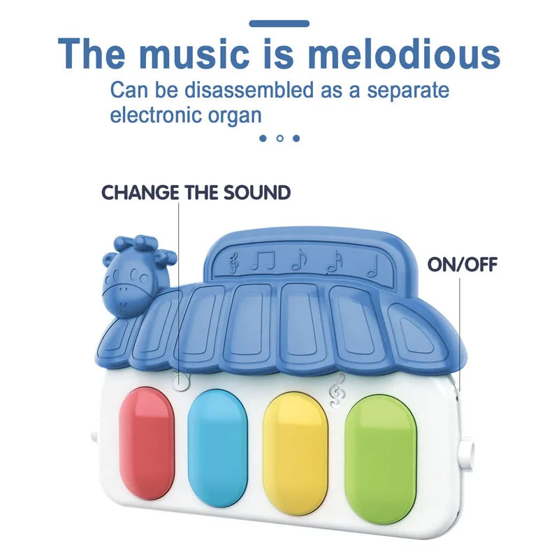 Baby Piano Play Gym - Music Activity Mat With Toy Bar
