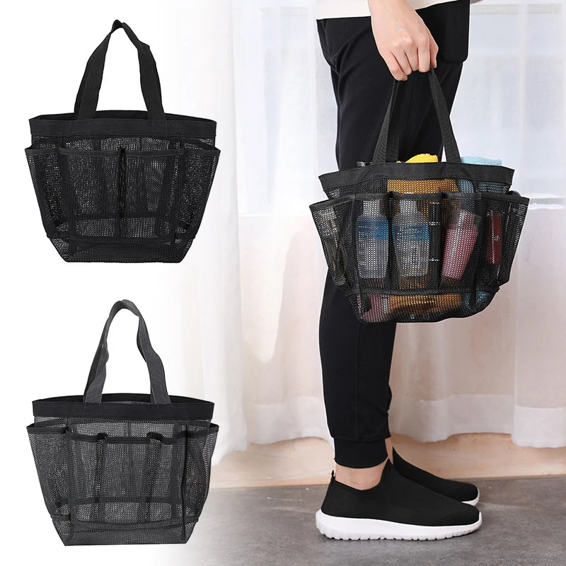 Mesh Beach Tote Bag - Oversized Pool Bag with 8 Pockets