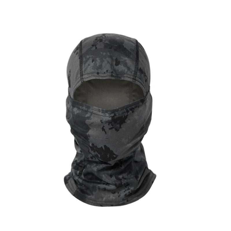 Printed Outdoor Balaclava - Lightweight Face Cover Scarf - Ruins Black
