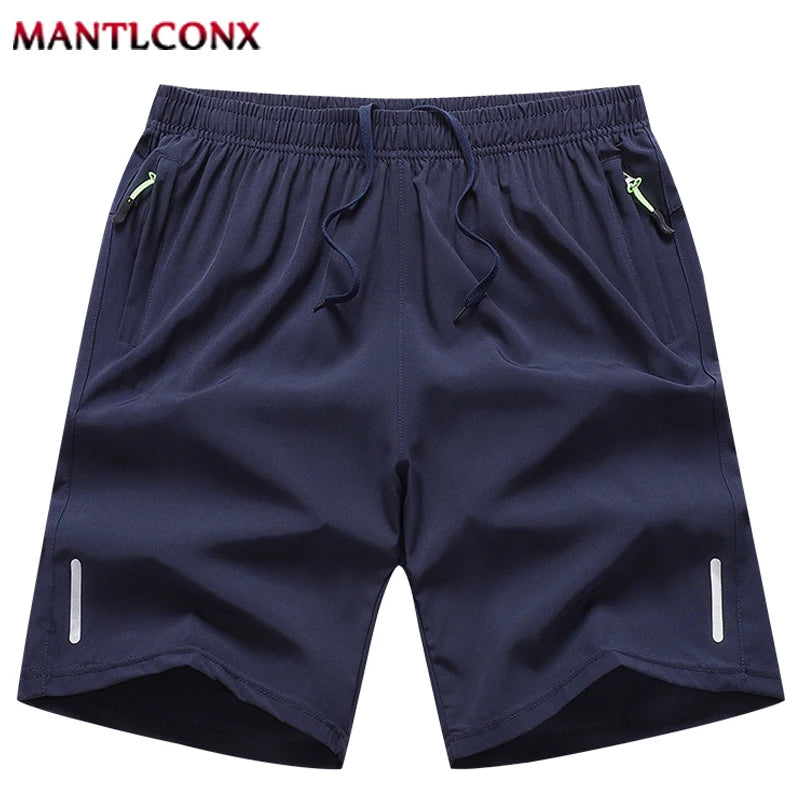 Men's Running Shorts - Elastic Waist Gym Training Bottoms - Dark Blue 002