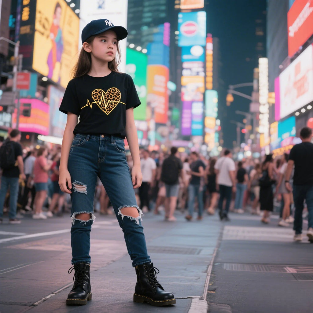 Leopard Graphic T-Shirt - Short Sleeve Casual Top