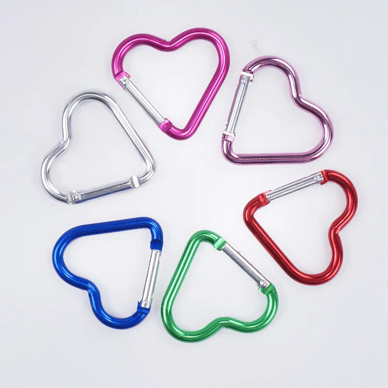 Heart-Shaped Carabiner Clip - Keychain Hook for Bags