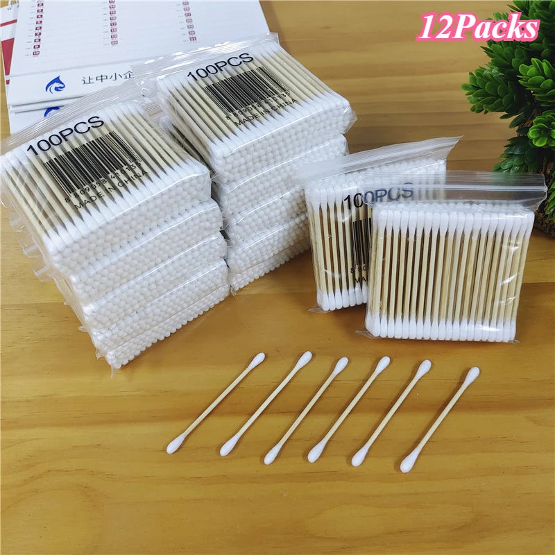 Wooden Cotton Swabs - Multi-Pack Ear and Cleaning Buds