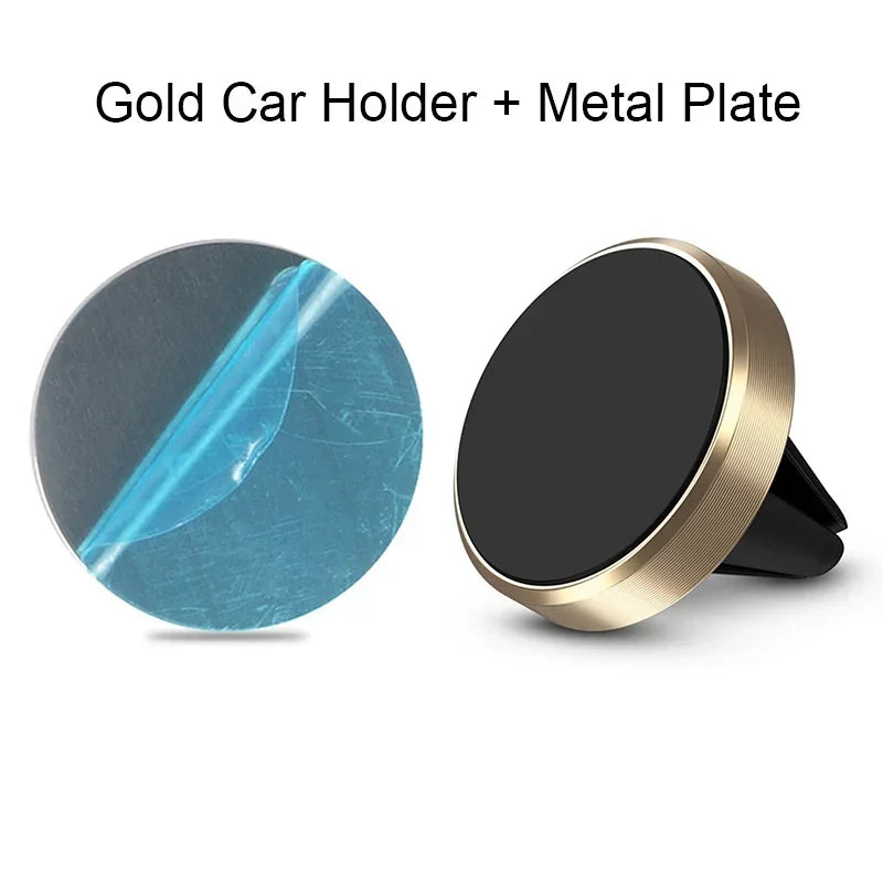 Magnetic Round Car Phone Holder – Dashboard & Vent Mount