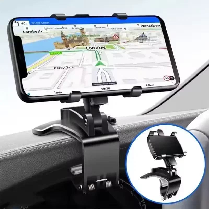 Dashboard Clip Car Phone Holder – Secure Grip Phone Stand for Cars