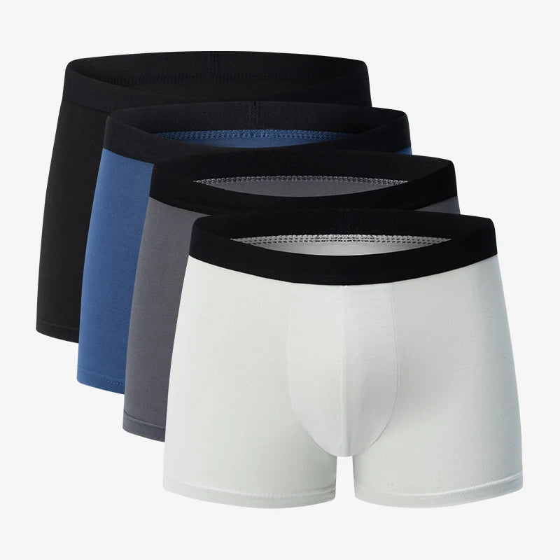 Men's Printed Boxer Shorts - 4-Pack Stretch Underwear - 4 Pieces-Cs