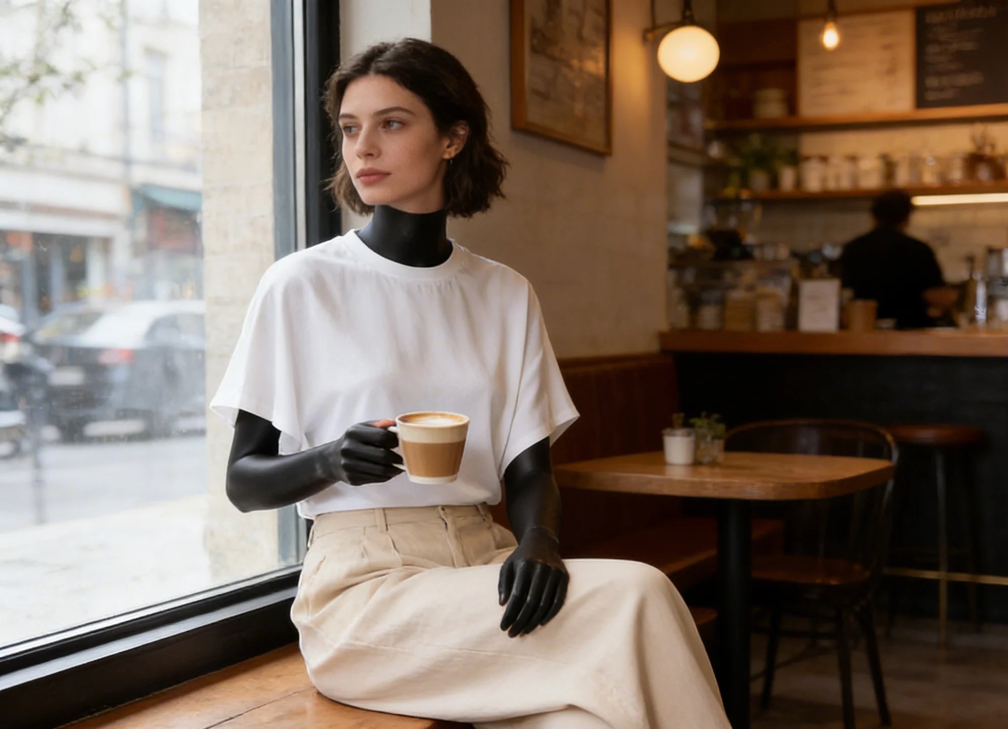 Cotton Cropped T-Shirt - Short Sleeve Crew Neck Top