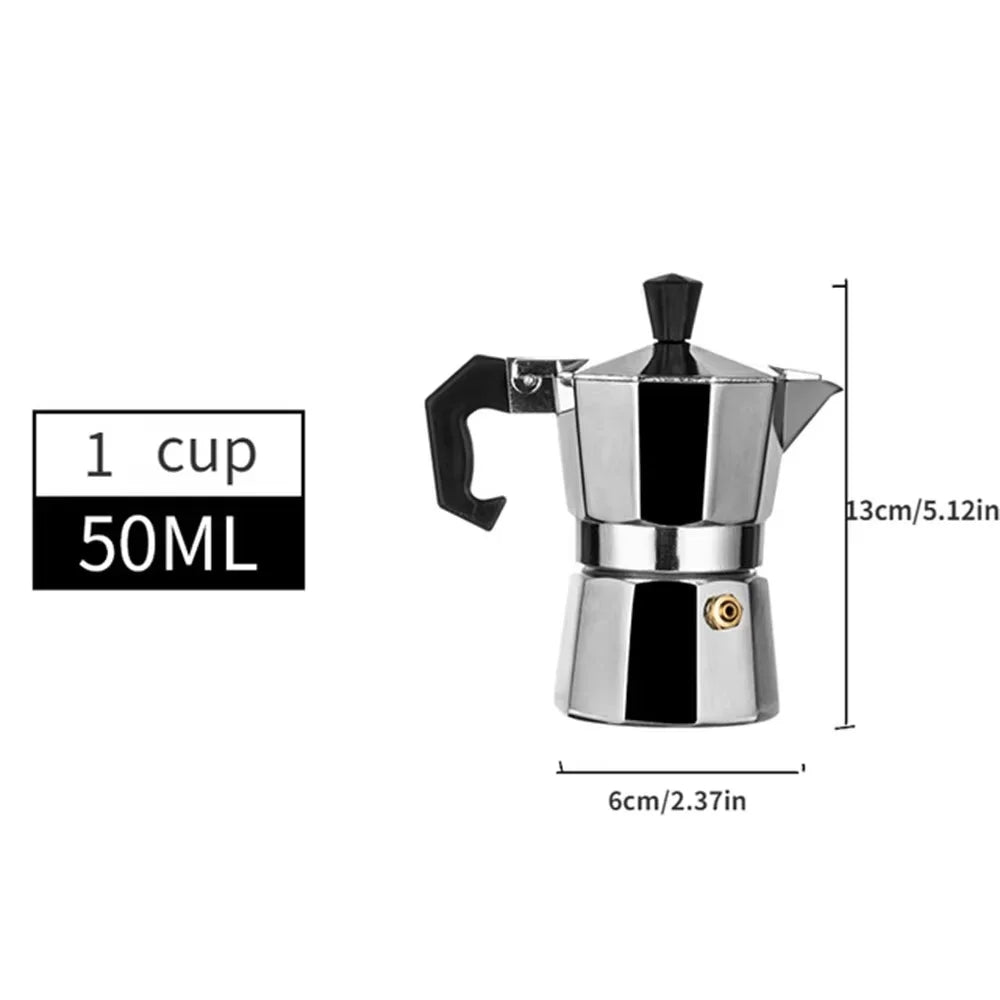 Stovetop Moka Pot - Aluminum Espresso Maker for Home Brewing