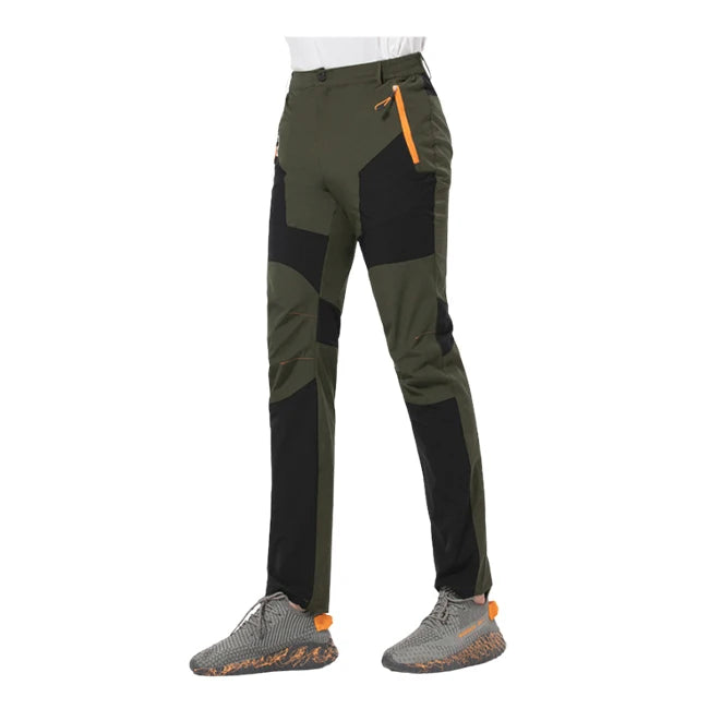 Men's Hiking Pants - Quick-Dry Trousers for Outdoor Trips - Black Army Green