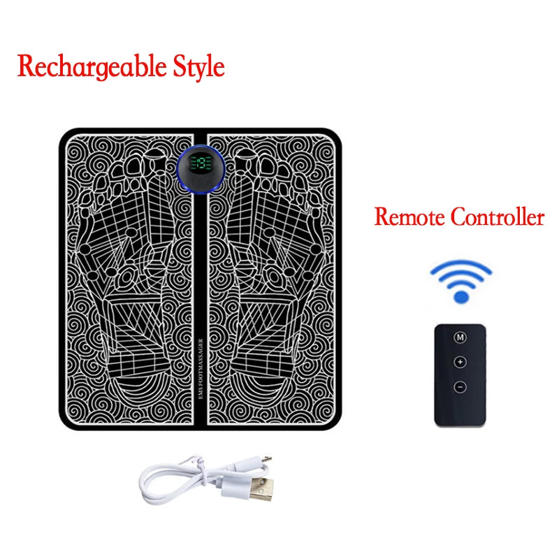 EMS Foot Massager Pad – USB Relaxation Mat with 8 Modes for Home