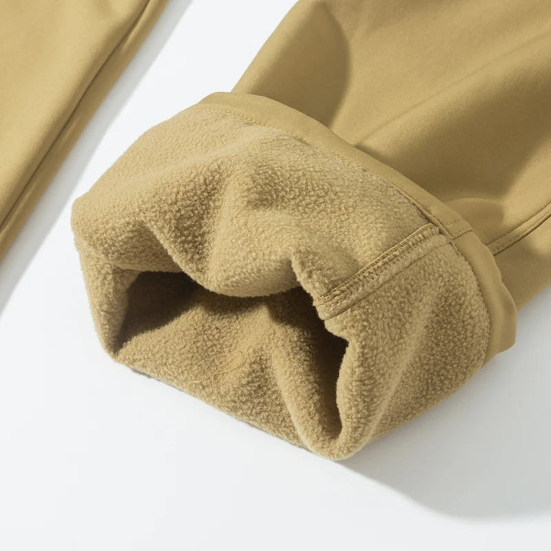 Men's Fleece Cargo Hiking Pants - Outdoor Softshell Trousers