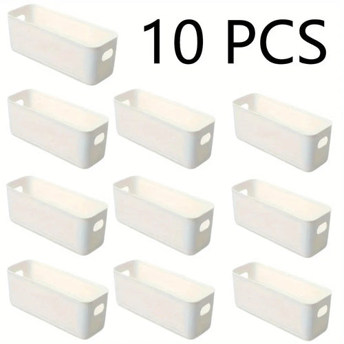 Desktop Storage Box - Large Organizer for Small Accessories - White