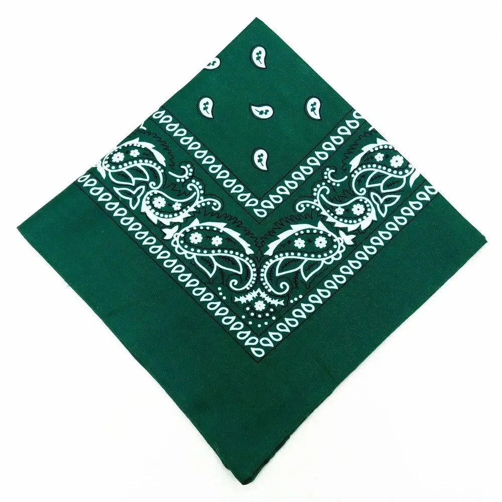 Paisley Bandana Headwrap - Lightweight Printed Kerchief - Style 11