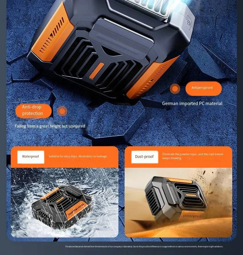 3-in-1 Rugged Tactical Waist Clip Fan - Portable Power Bank & LED Flashlight