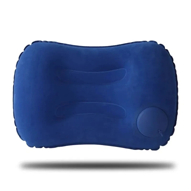Inflatable Travel Pillow - Compact Support for Trips and Camping - Blue