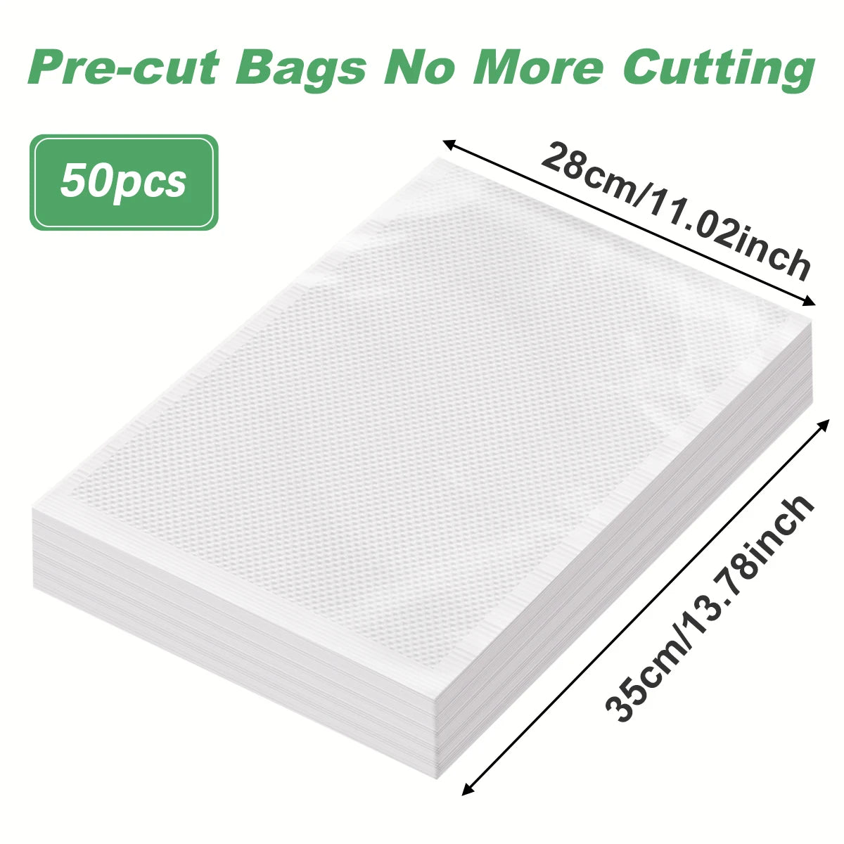 Vacuum Food Bags Sealed Storage - For Kitchen Storage and Prep