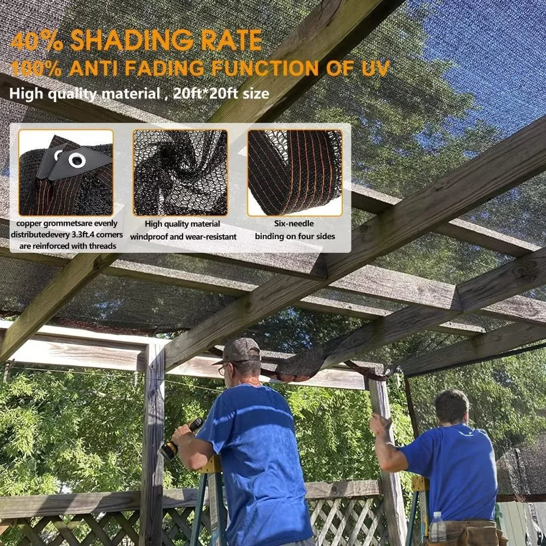 Black Shade Cloth - Mesh Sun Cover With Grommets