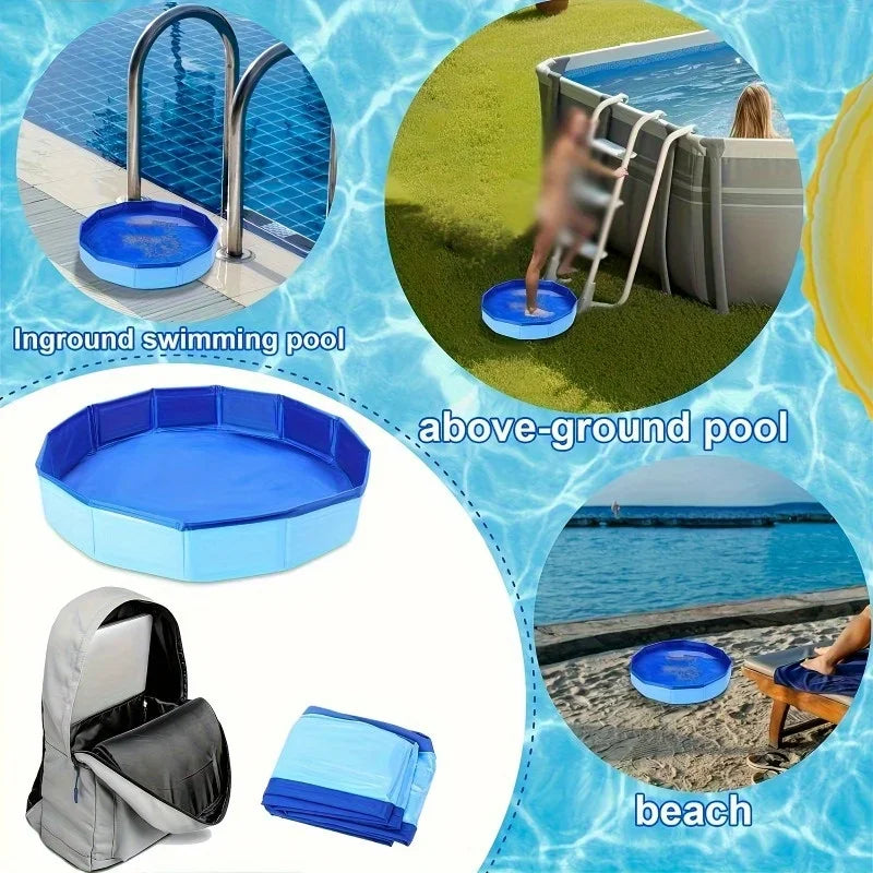 Foldable Pool Foot Bath - PVC Pool Entrance Rinse Tray