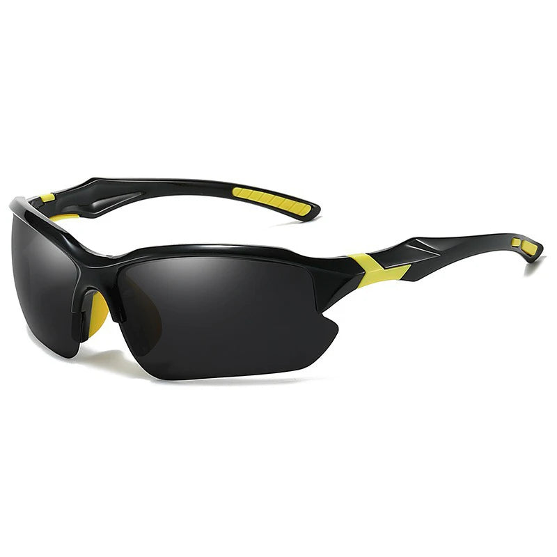 Sport Sunglasses - Polarized Outdoor Glasses for Active Wear - Yellow Gray