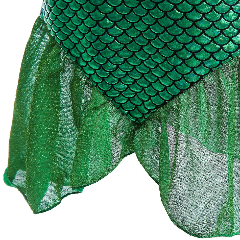 Kids Mermaid Costume Dress - Princess Party Dress Set