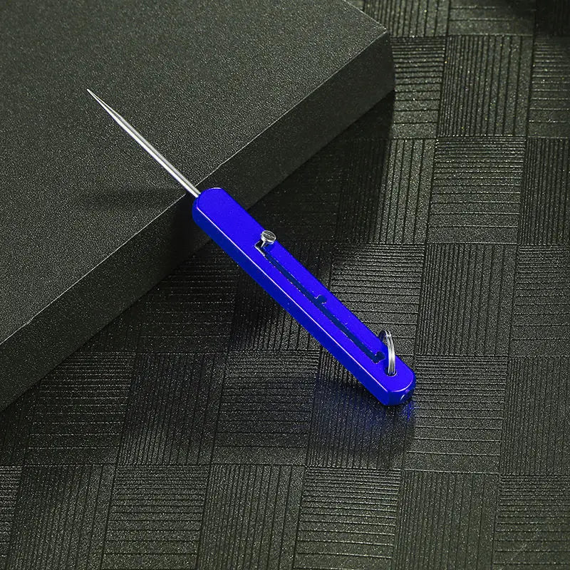 Telescopic Toothpick Tool - Steel Pick for Oral Care Routines - Blue