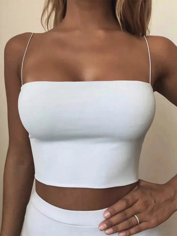 Women's Crop Tank Top - Stretch Sleeveless Cami