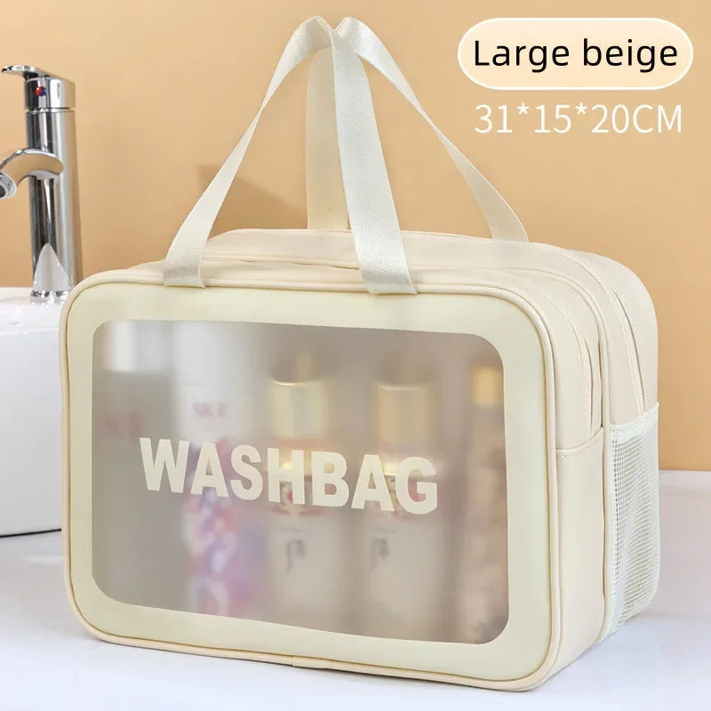 Transparent Travel Makeup Bag – Dry-Wet Storage for Toiletries