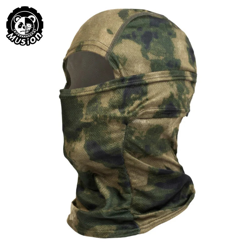 Lightweight Balaclava Face Cover - Outdoor Cycling and Hiking Mask - Green Ruins