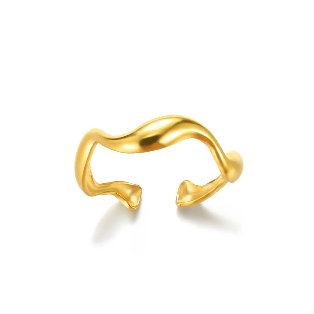 Gold-Color Stainless Steel Ring - Classic Fashion Jewelry - Style Jz4827G / Gold Color