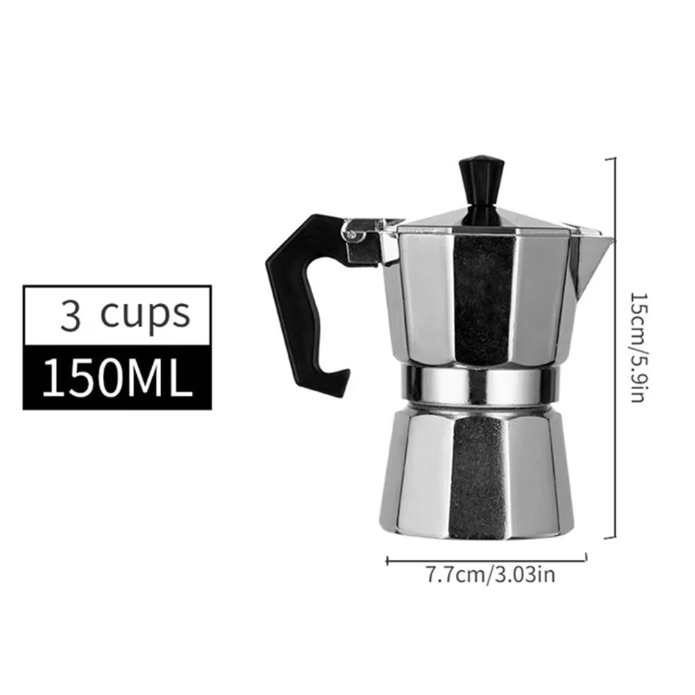 Stovetop Moka Pot - Aluminum Espresso Maker for Home Brewing