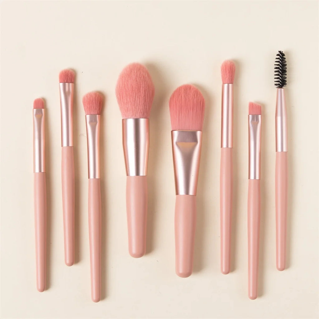 Mini Makeup Brush Set - 8-Piece Foundation and Eye Kit