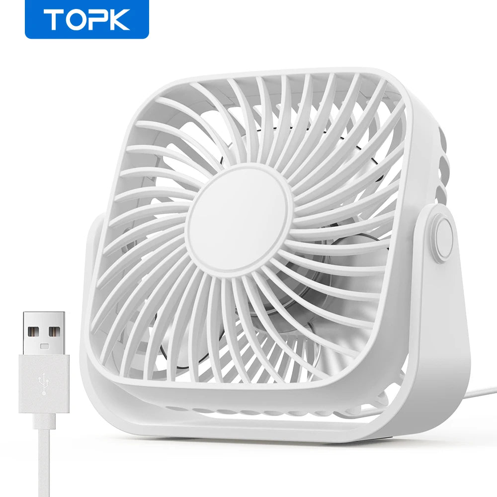 Topk 4inch USB Mini Fan - For Travel and Daily Carry